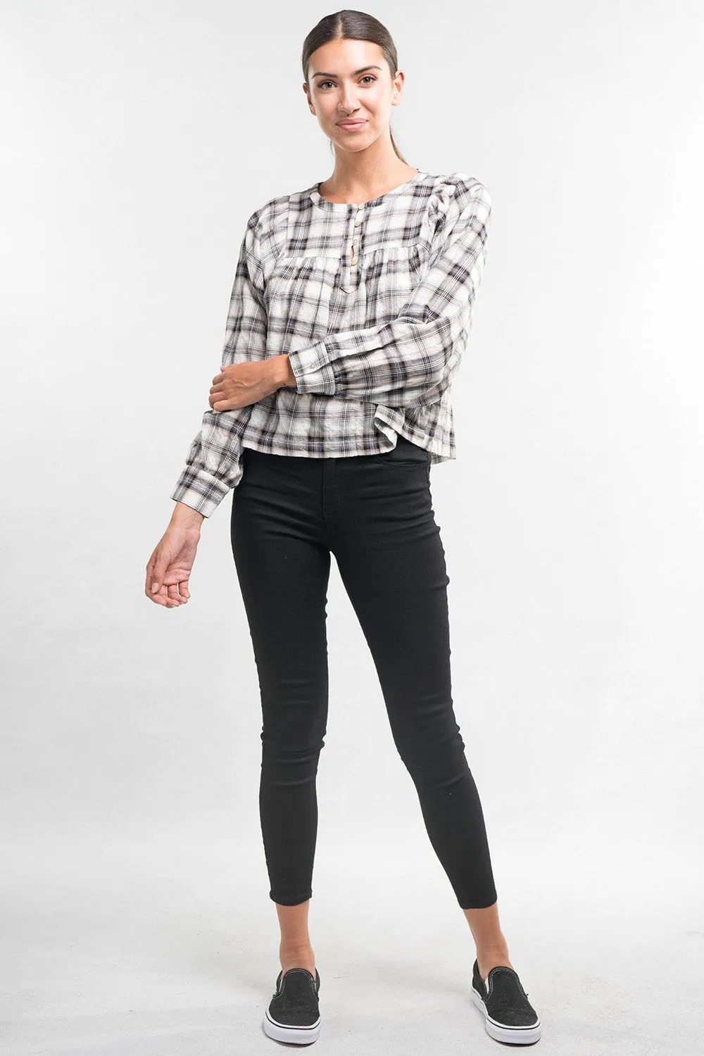 Lightweight Yarn Dye Plaid Top