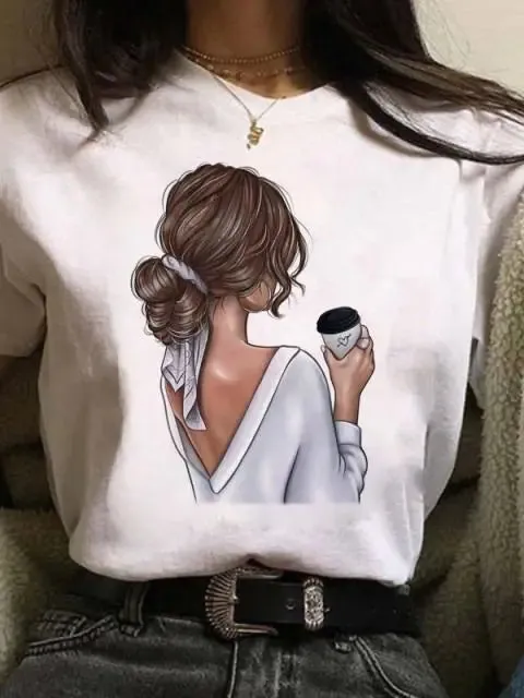 LVSANW Maycaur Hot Sales Printed Female Tshirt Women Fashion Graphic Printed T-Shirt Harajuku Korean Style Short Sleeves Clothes Female