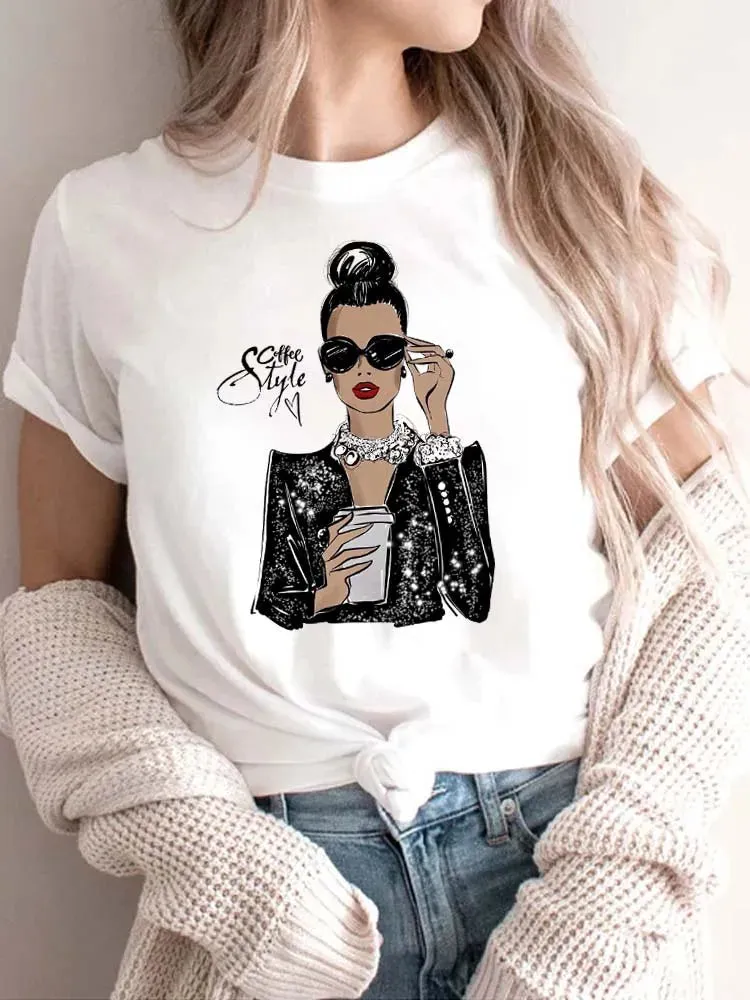 LVSANW Maycaur Hot Sales Printed Female Tshirt Women Fashion Graphic Printed T-Shirt Harajuku Korean Style Short Sleeves Clothes Female