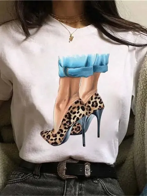 LVSANW Maycaur Hot Sales Printed Female Tshirt Women Fashion Graphic Printed T-Shirt Harajuku Korean Style Short Sleeves Clothes Female
