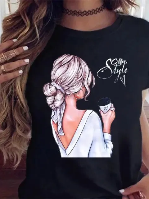 LVSANW Maycaur Hot Sales Printed Female Tshirt Women Fashion Graphic Printed T-Shirt Harajuku Korean Style Short Sleeves Clothes Female