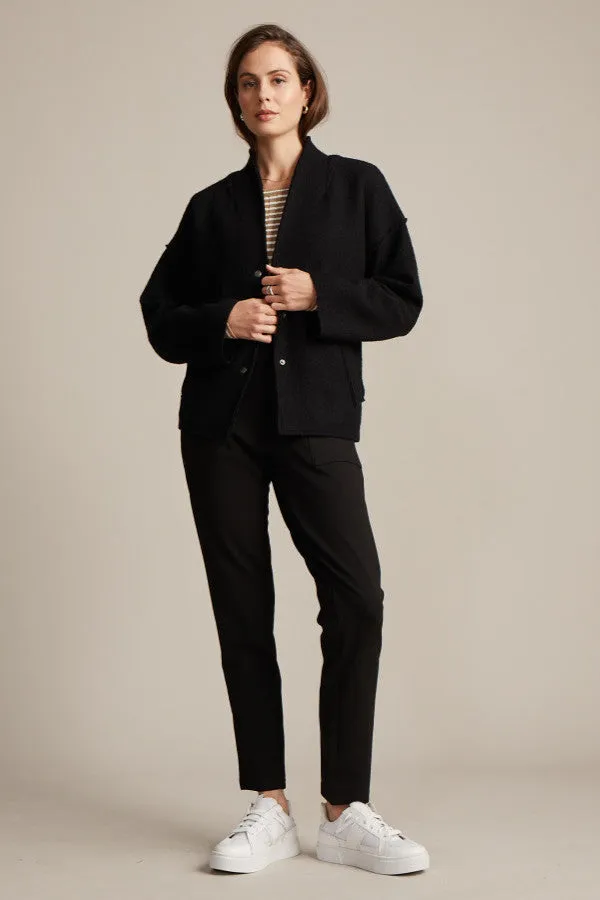Marco Polo Boiled Wool Jacket in Black