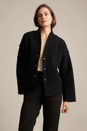 Marco Polo Boiled Wool Jacket in Black