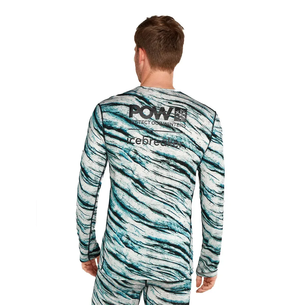 Merino 200 Oasis Long Sleeve Crewe Thermal - Snow Aop