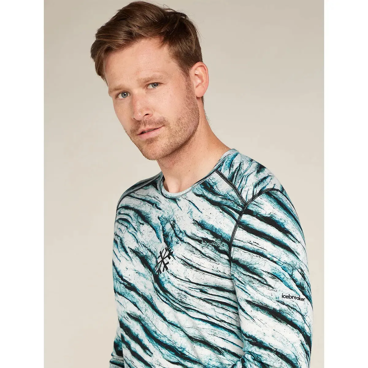 Merino 200 Oasis Long Sleeve Crewe Thermal - Snow Aop