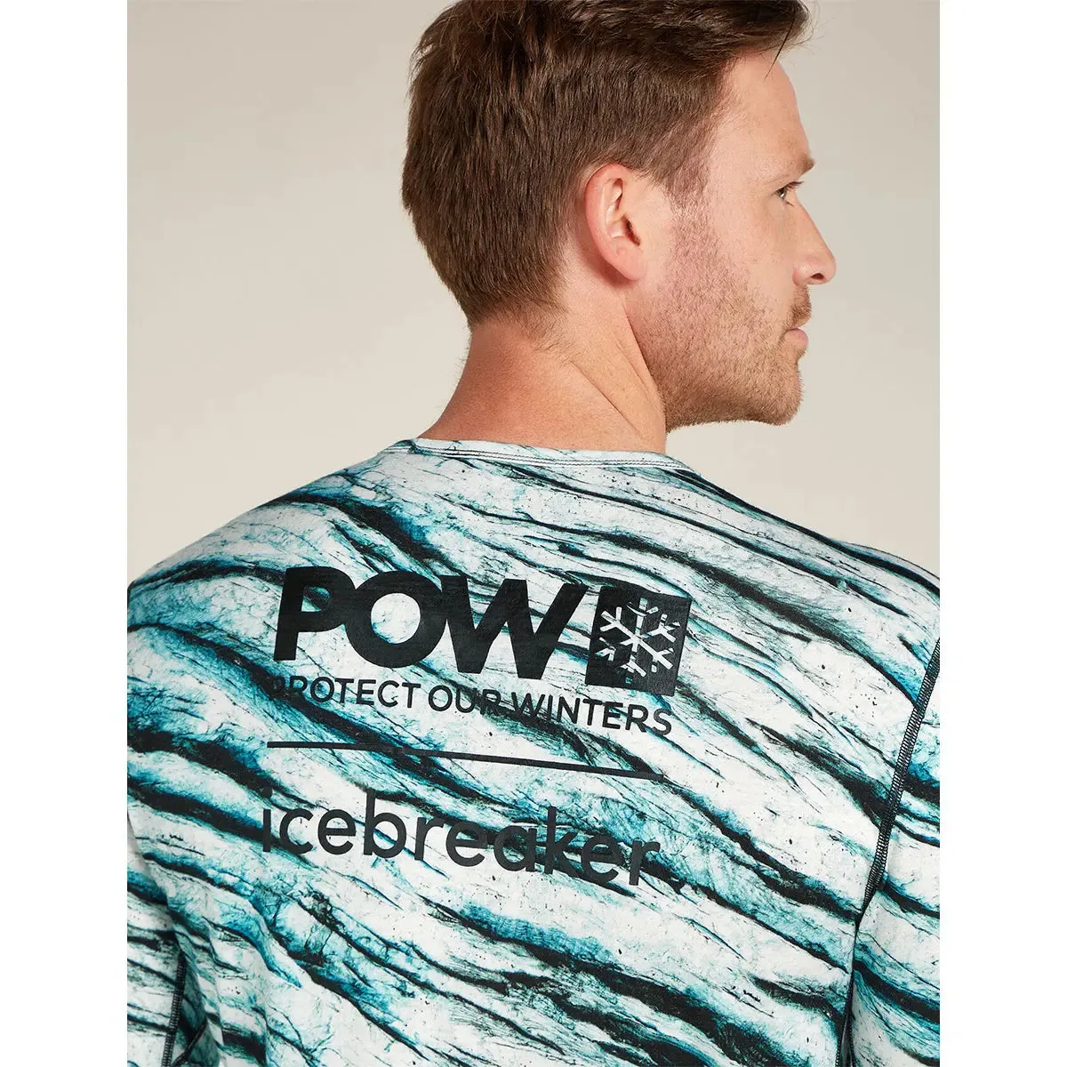 Merino 200 Oasis Long Sleeve Crewe Thermal - Snow Aop