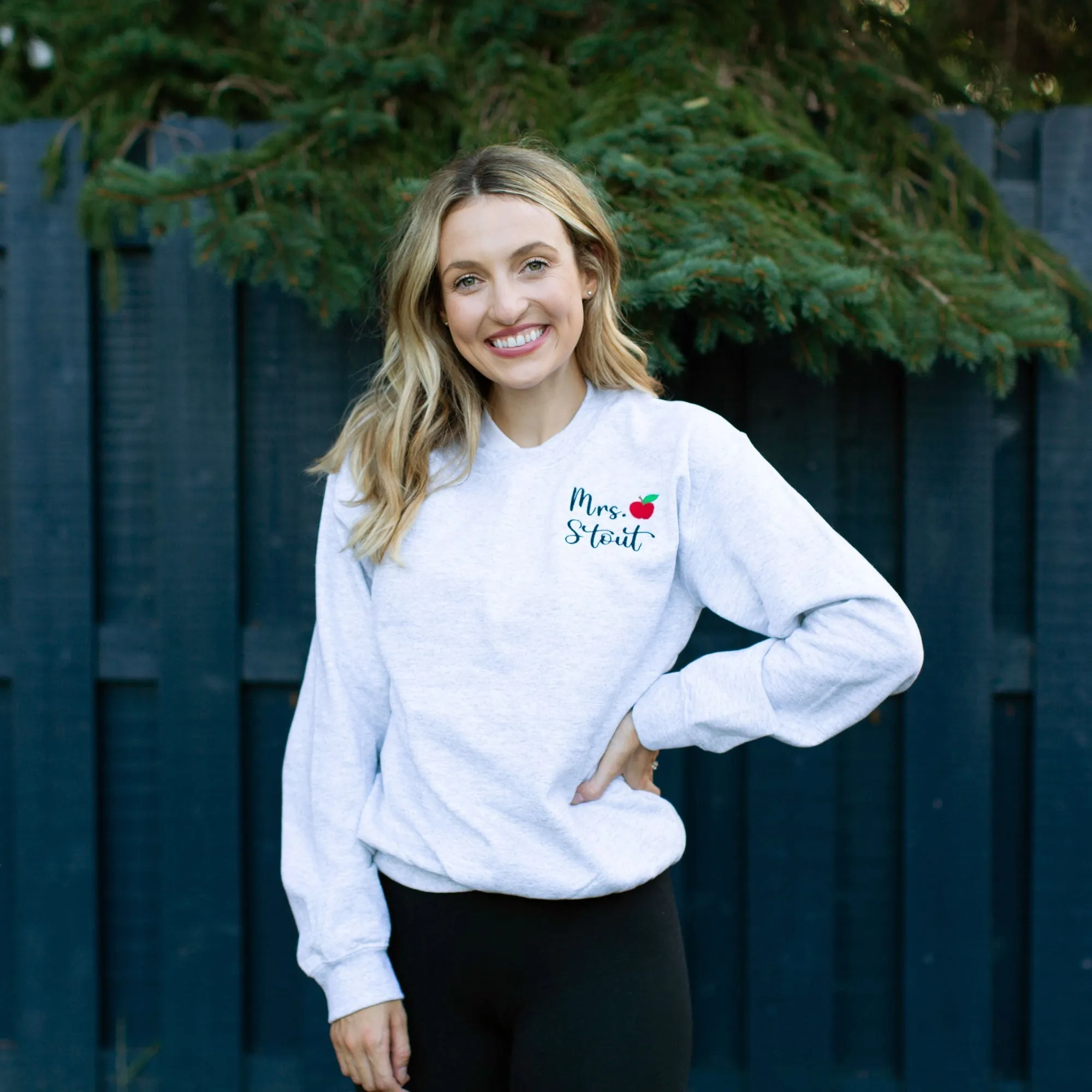 Mini Apple Teacher Crewneck Sweatshirt