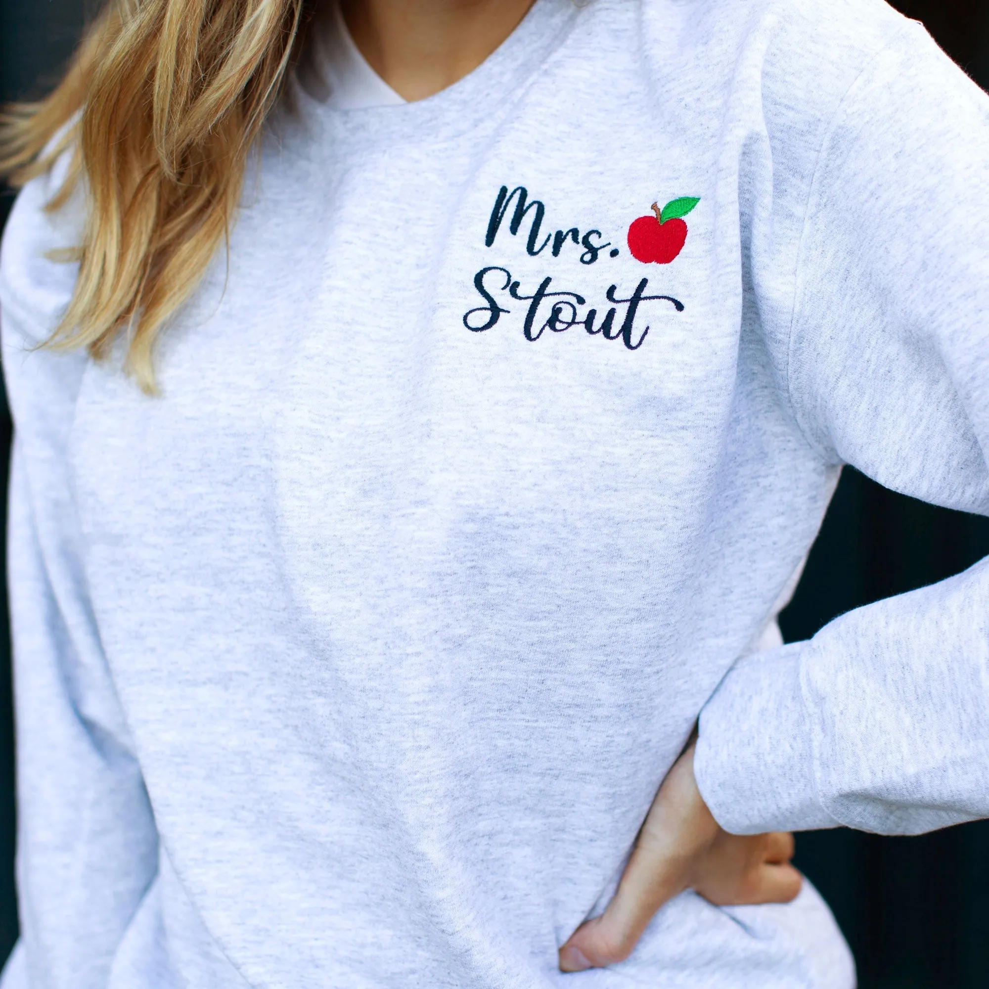 Mini Apple Teacher Crewneck Sweatshirt