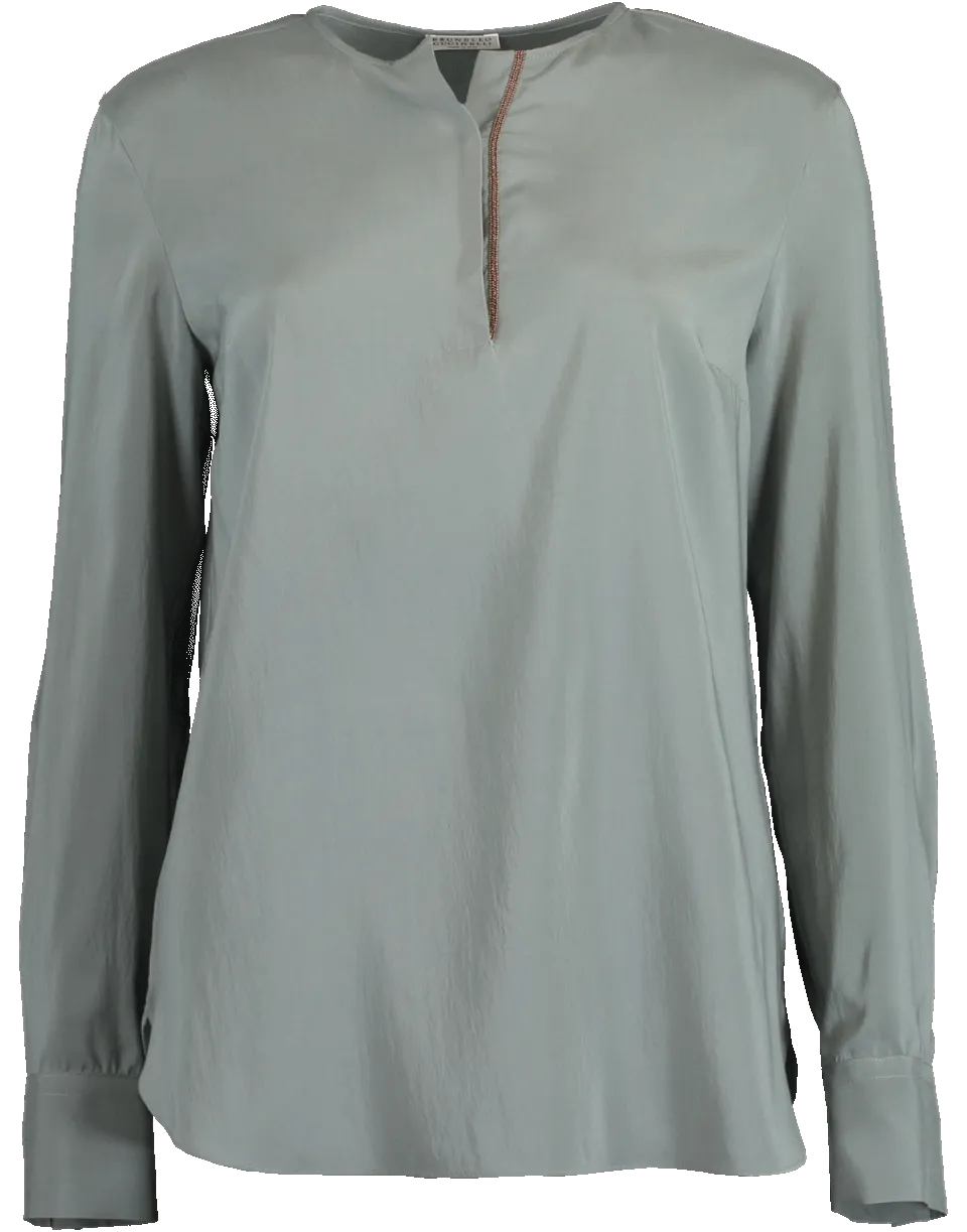 Monili Henley Silk Blouse