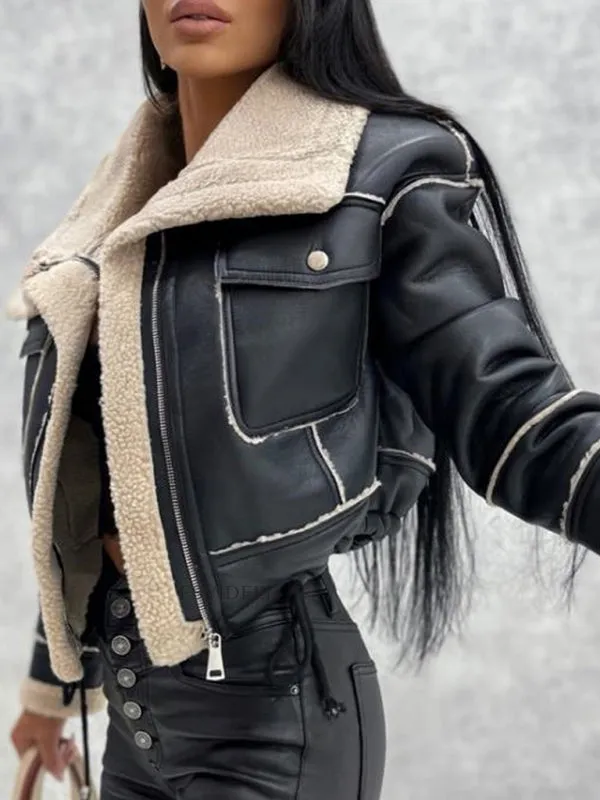 New lambs wool motorcycle jacket