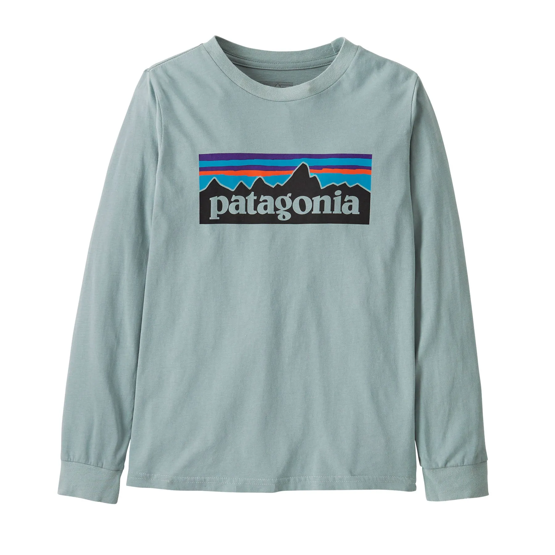 Patagonia Kids' Long-Sleeved P-6 Logo T-Shirt Thermal Blue