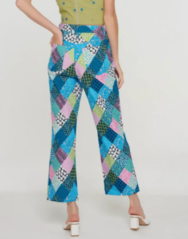 Patchwork Print Organic Pants