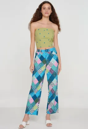 Patchwork Print Organic Pants