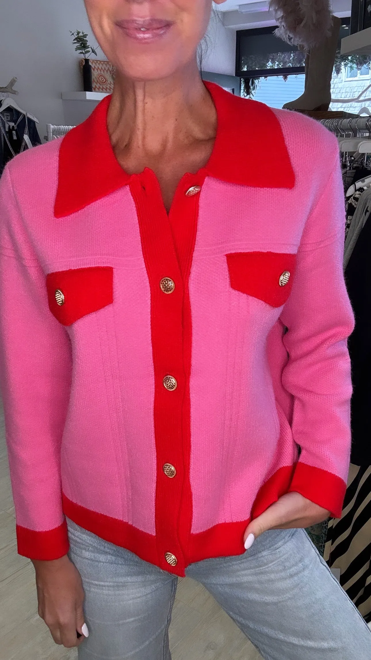 Penny Two Tone Knited Cardigan