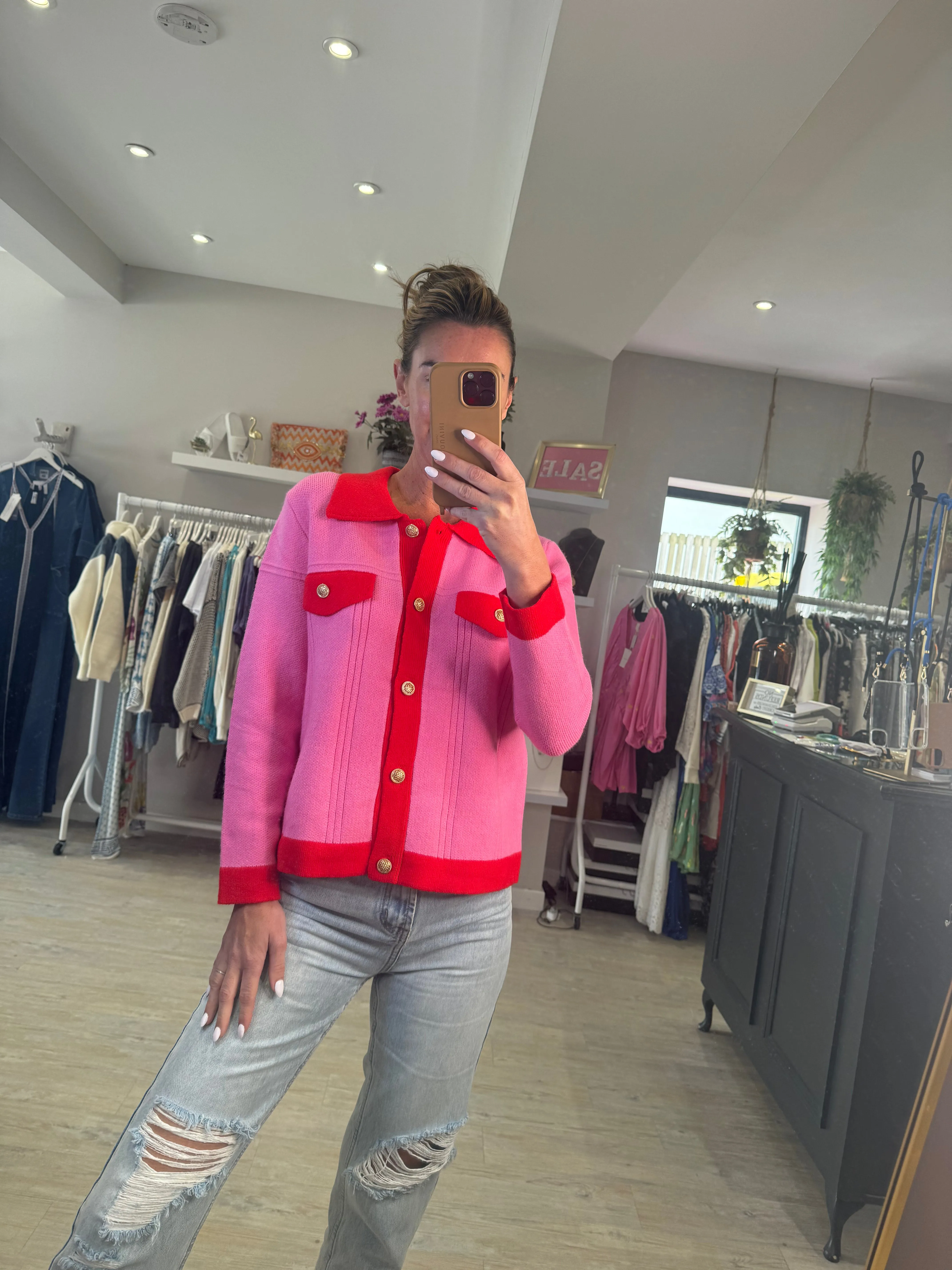 Penny Two Tone Knited Cardigan