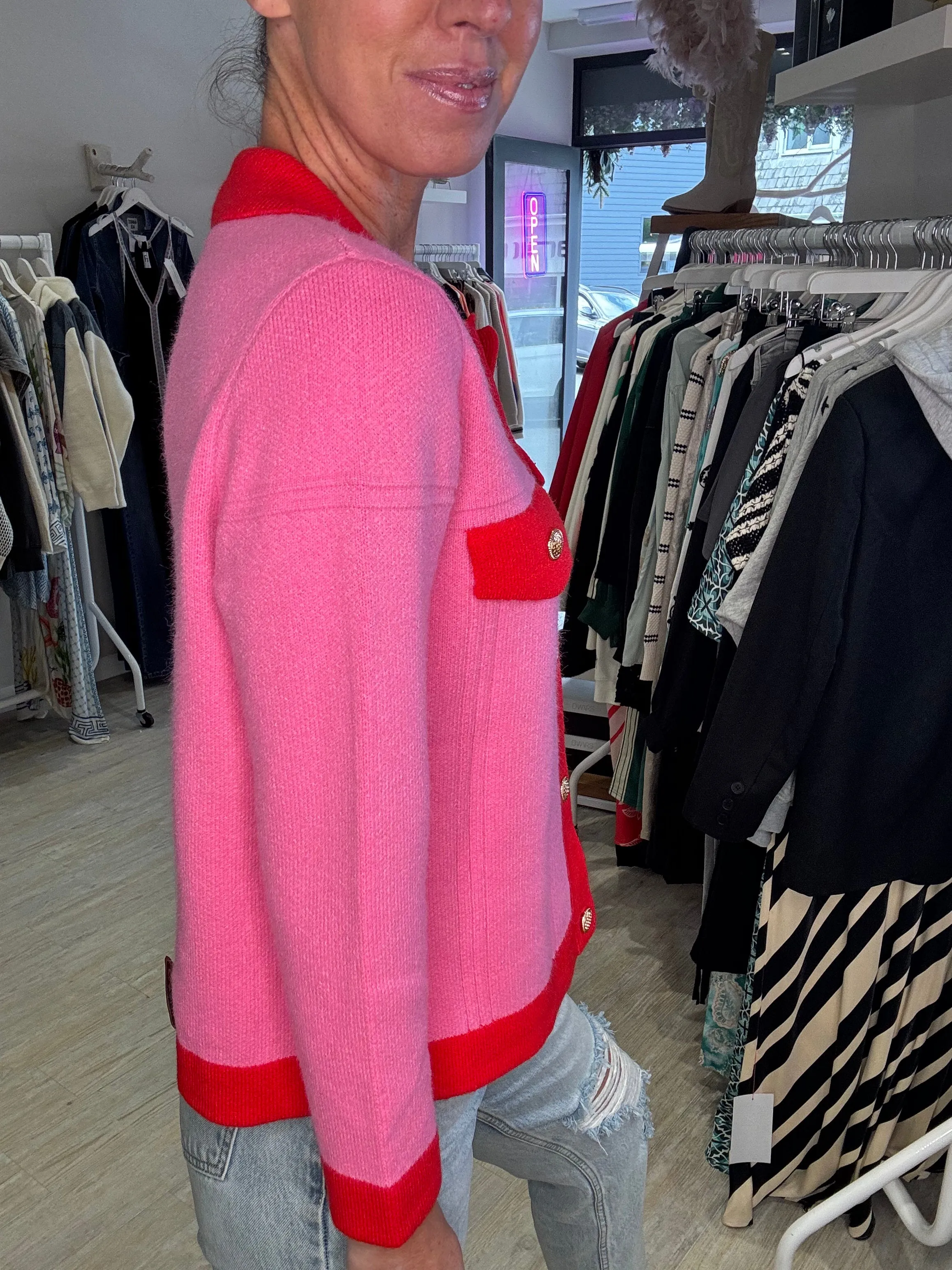 Penny Two Tone Knited Cardigan