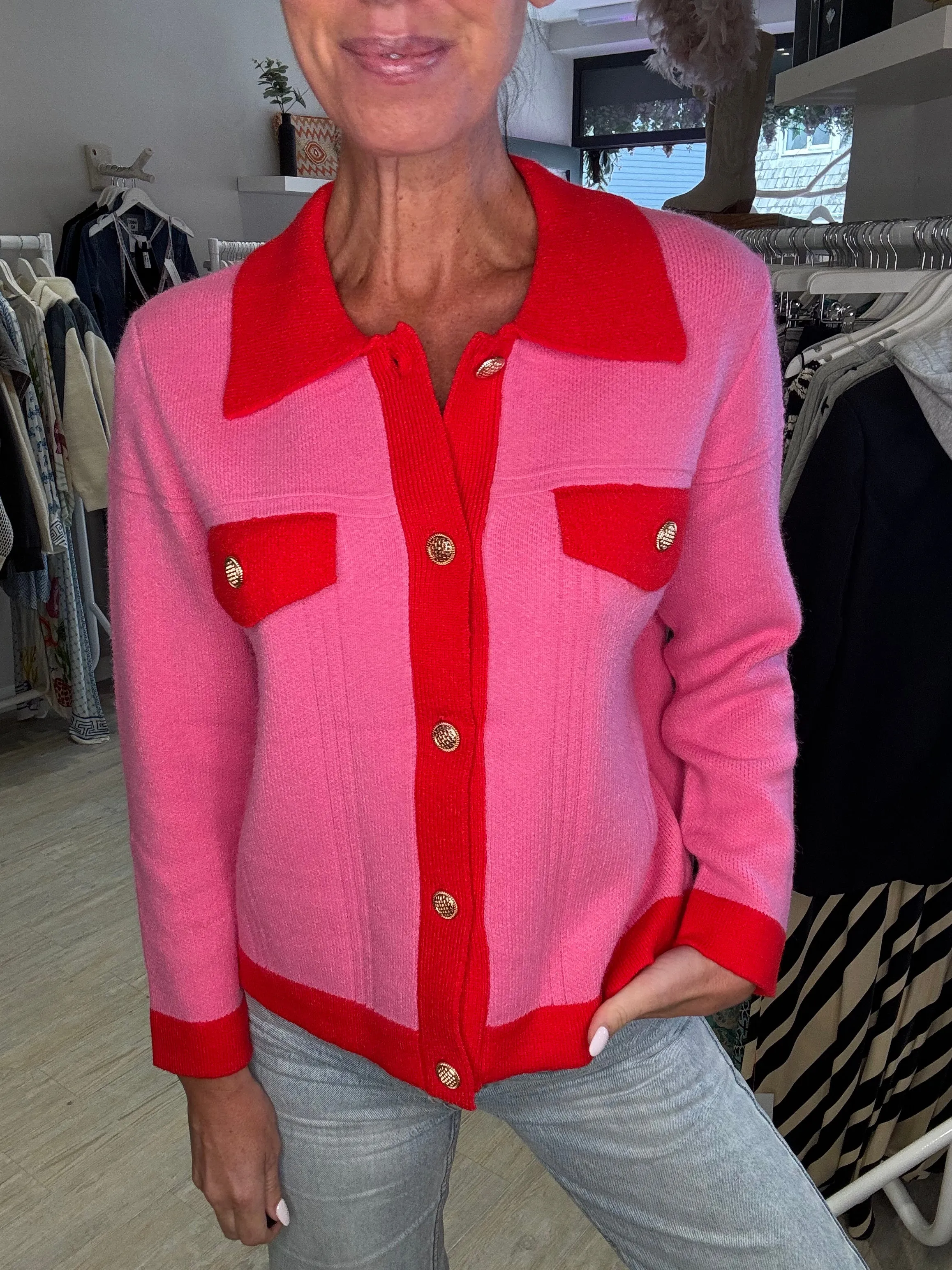 Penny Two Tone Knited Cardigan