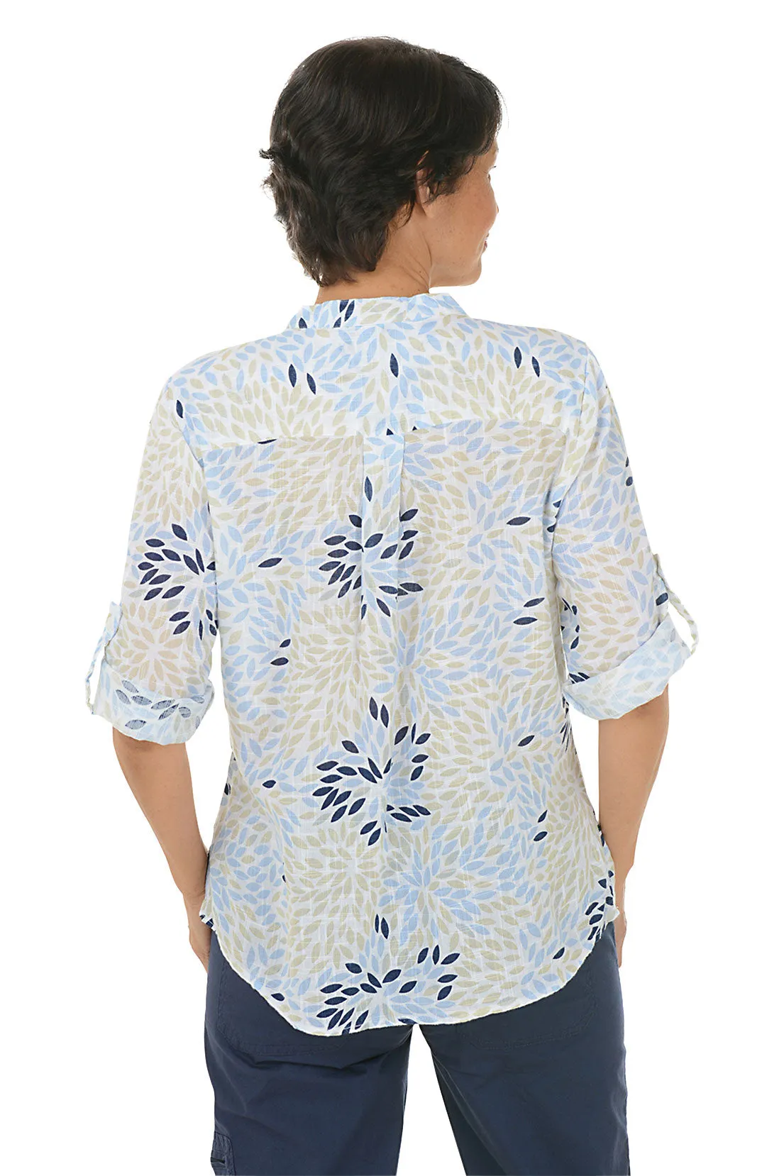 Petals 3/4 Roll Sleeve Blouse