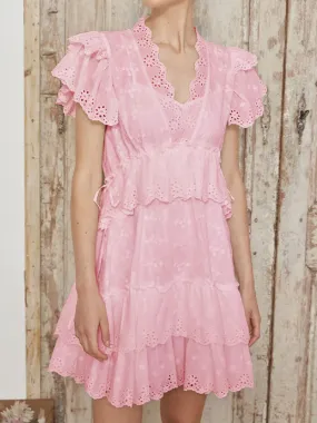 Pink embroidered dress