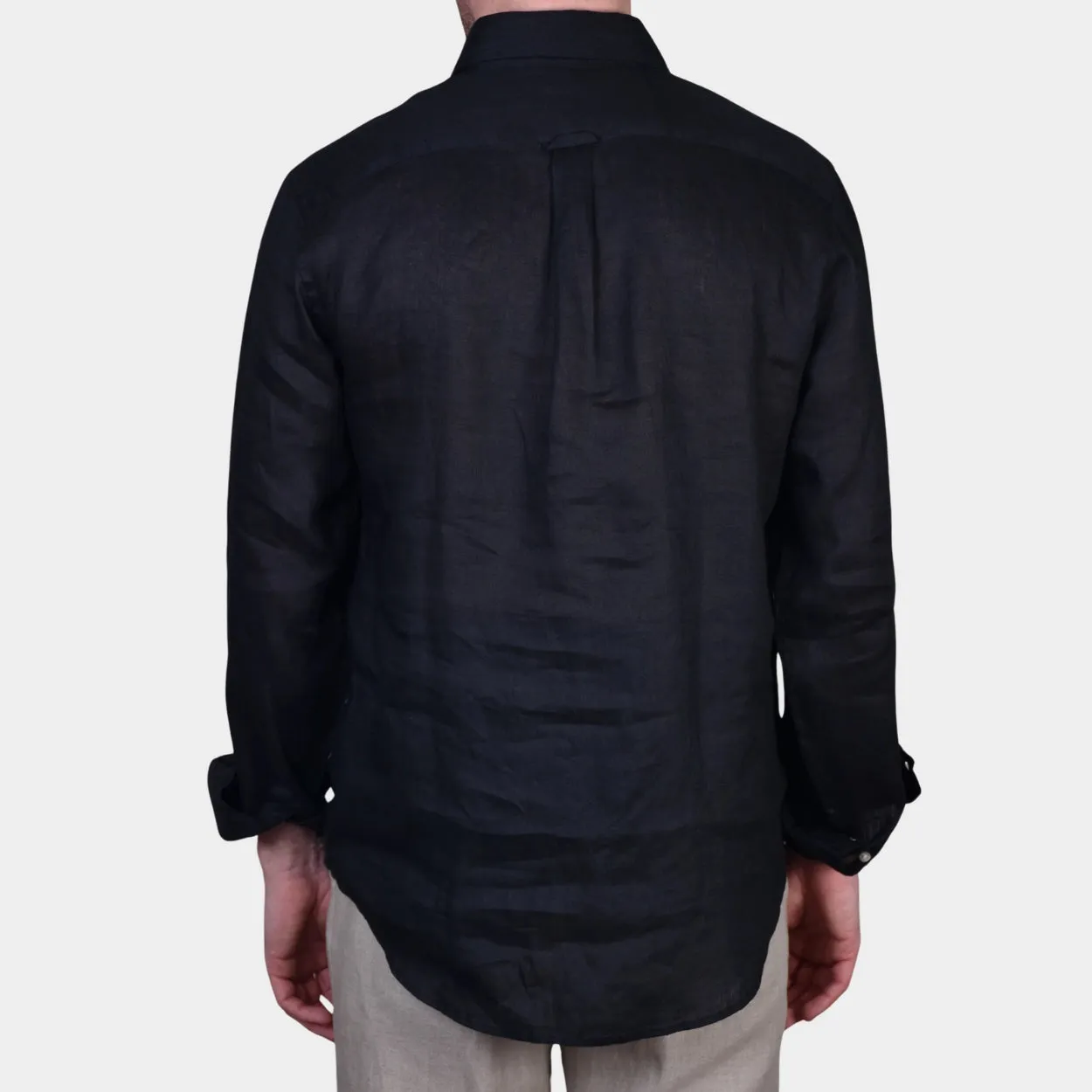 Popover Linen Shirt - Black