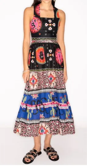 Printed Backless Slip Dress