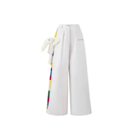 Retro Bunny Loose Pants in White