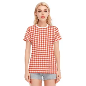 Retro Top, Retro Tshirt, Houndstooh Top, Houndstooth Tshirt, Womens Tshirts, Vintage style top, Vintage top, Red retro top, 60s top