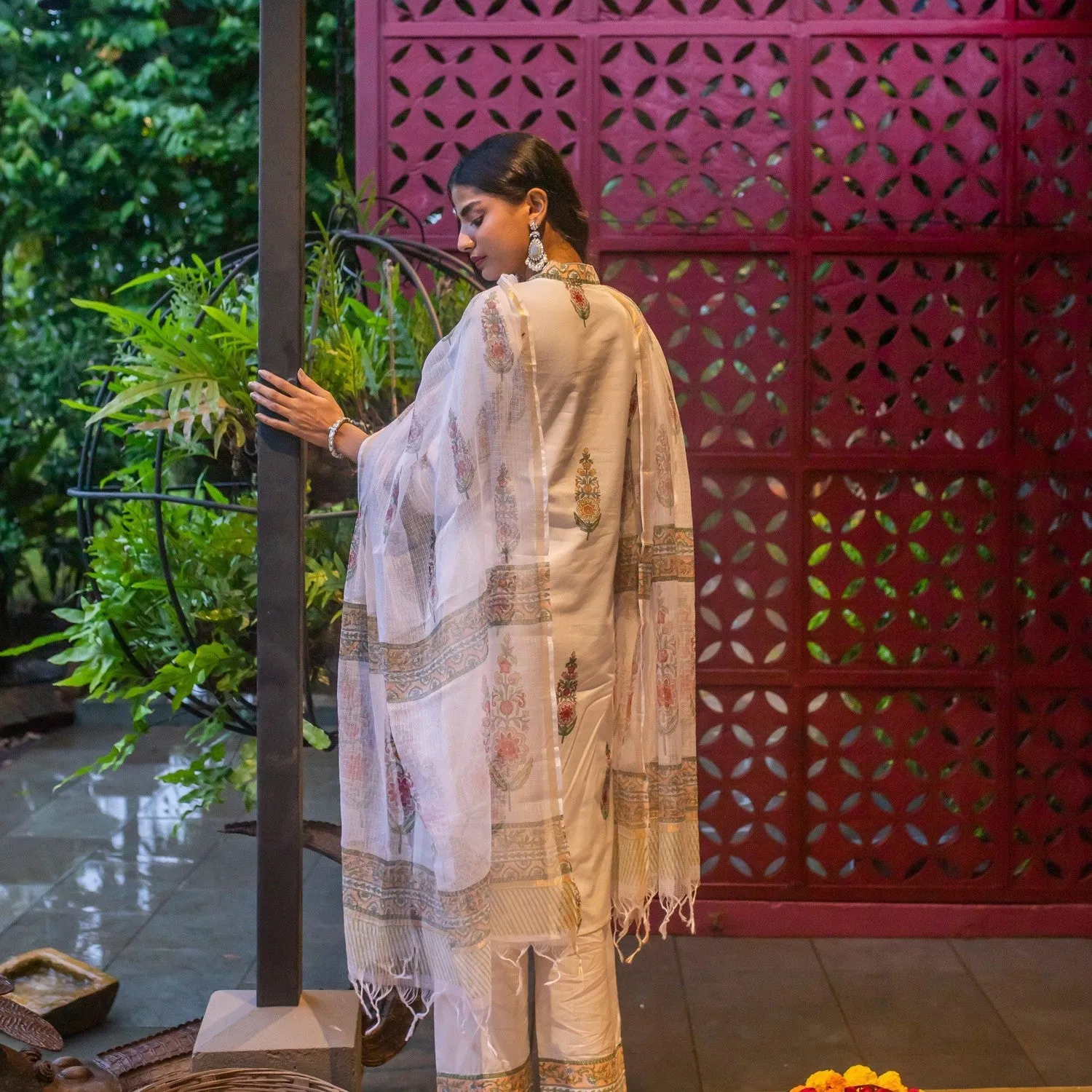 Saanjh Multi Cypress Suit Set With Dupatta