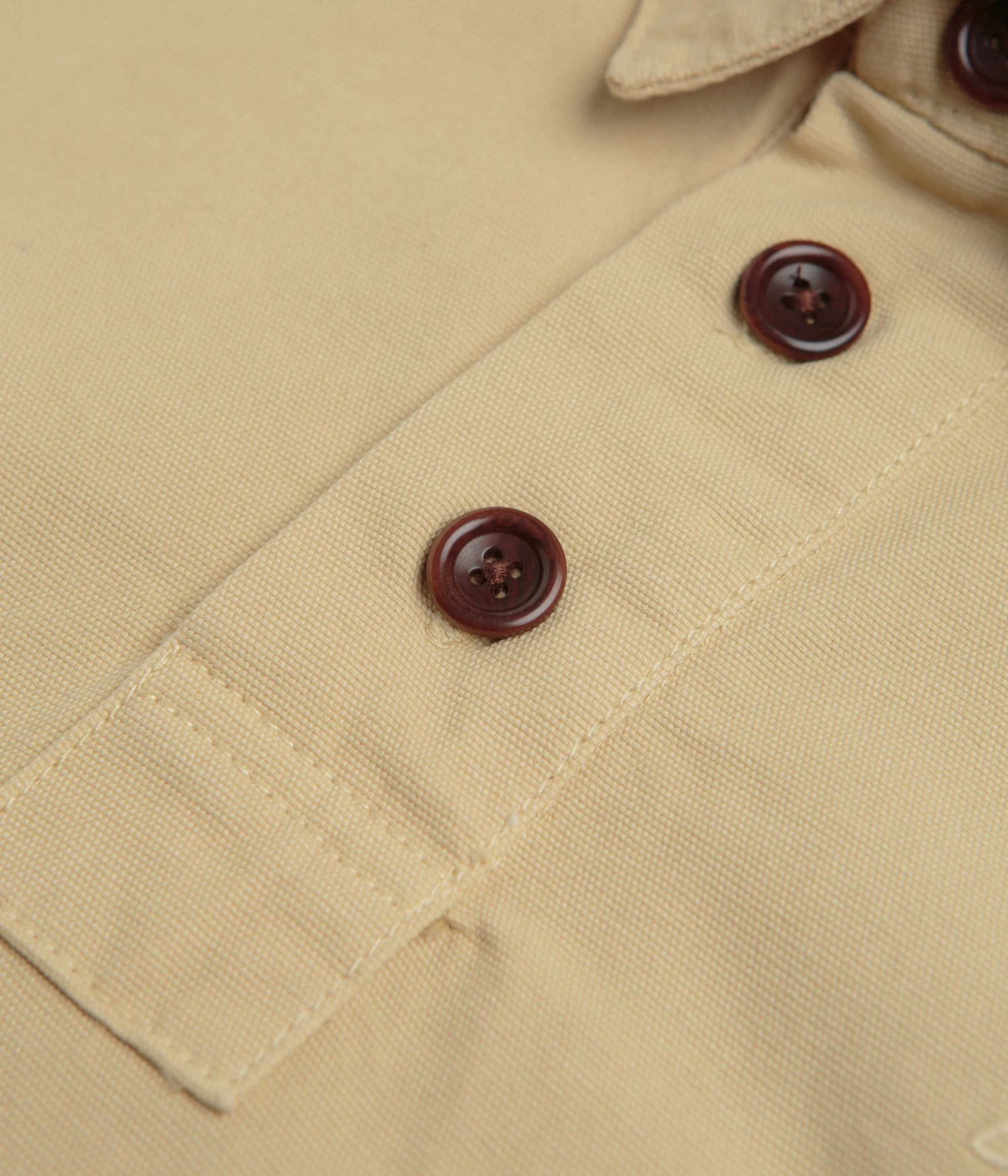 Service Works Canvas Script Popover Shirt - Pale Khaki