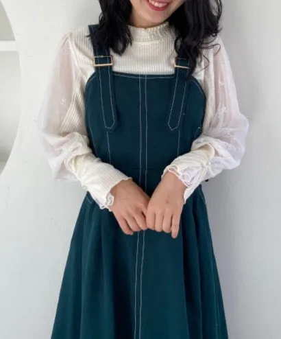 side corset dress dark green