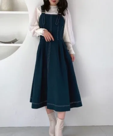 side corset dress dark green