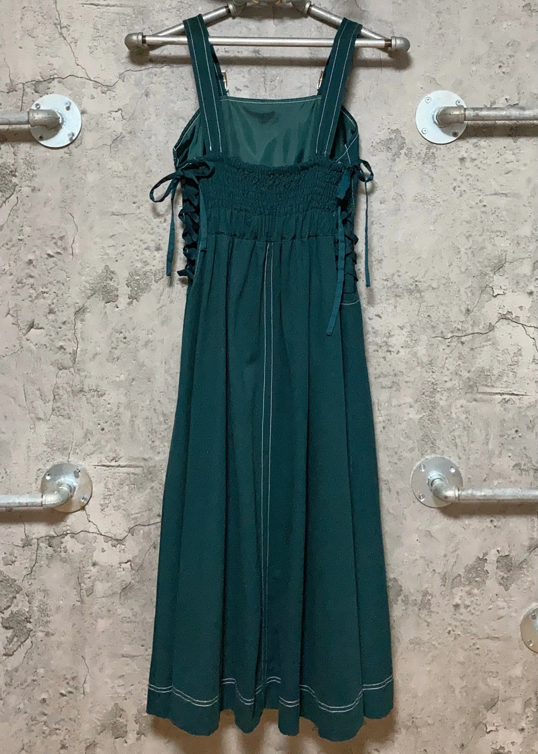 side corset dress dark green