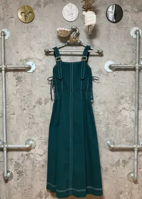 side corset dress dark green