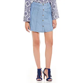 Size Medium Sugarlips Denim Button Swing Mini Skirt