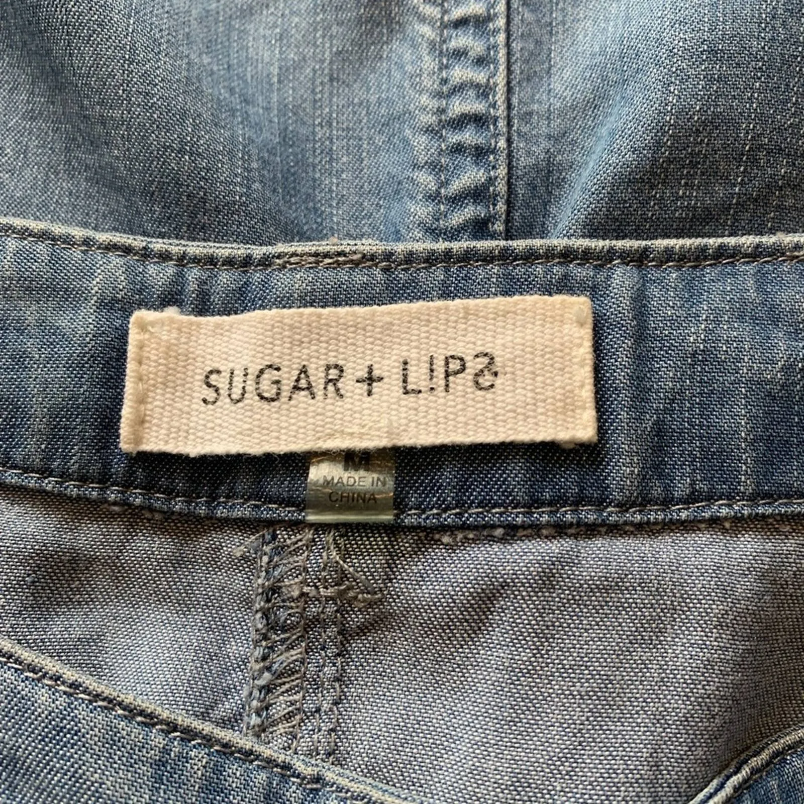 Size Medium Sugarlips Denim Button Swing Mini Skirt