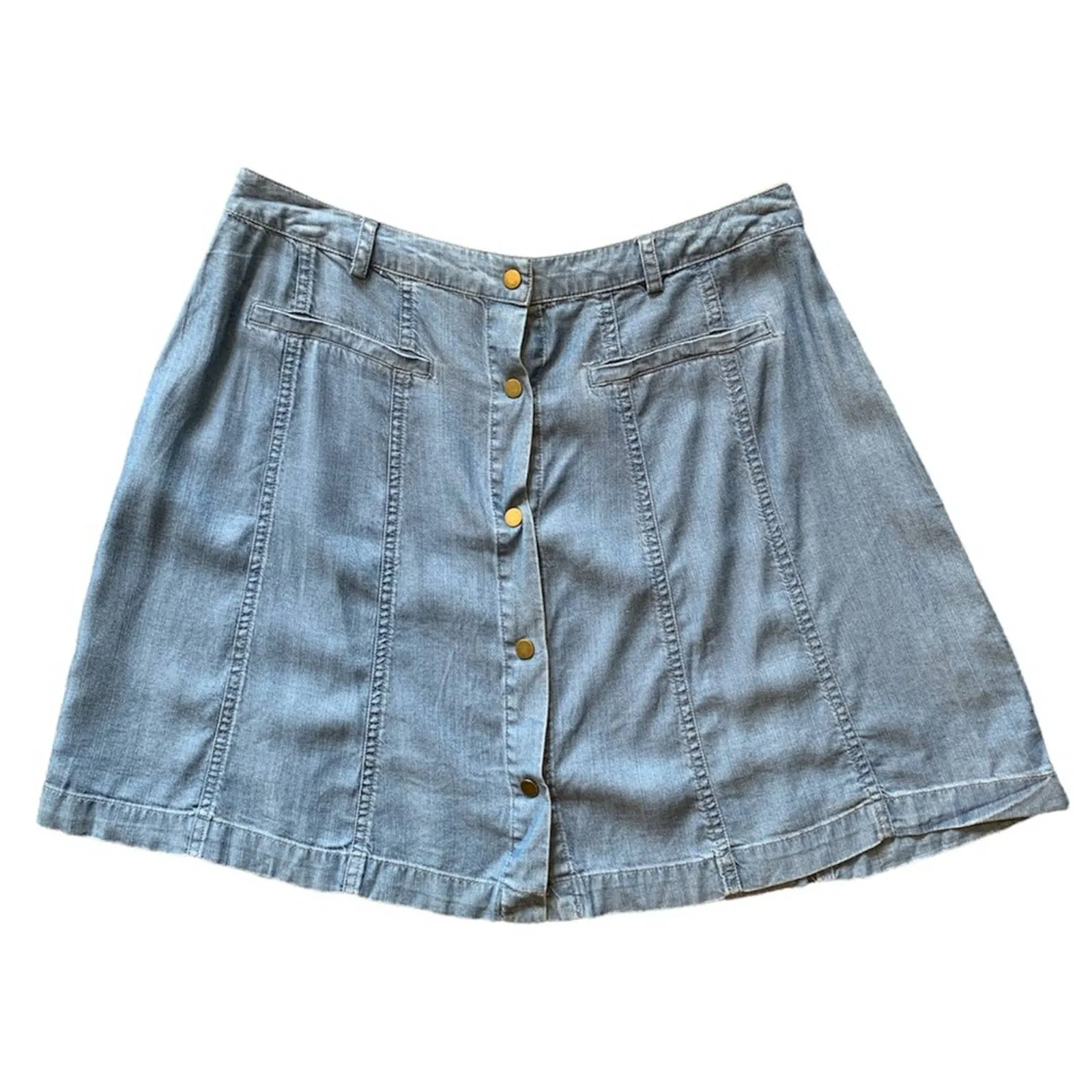 Size Medium Sugarlips Denim Button Swing Mini Skirt
