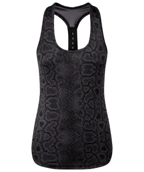Snake Black - Women's TriDri® performance strap back animal printed vest