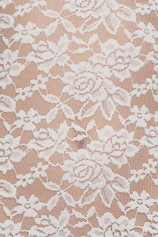 Soleil Scalloped Lace Midi Dress - White