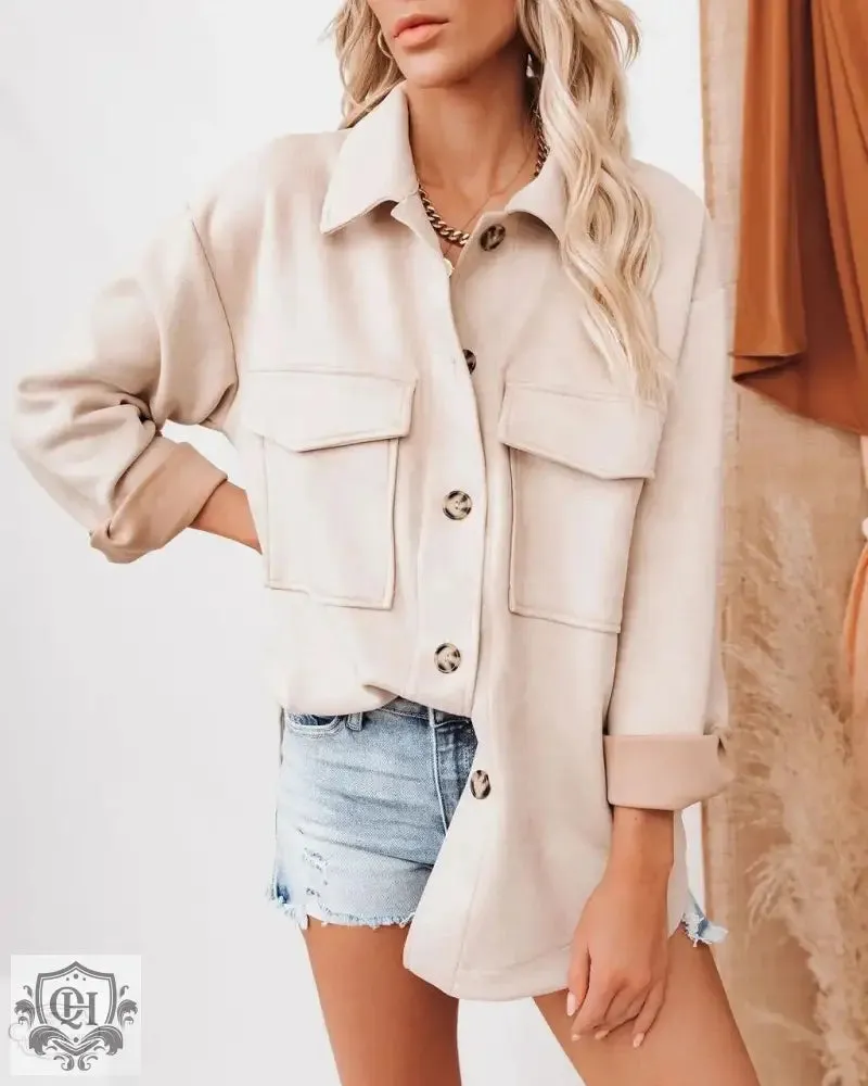 Suede Coat - Single-Breasted & Casual