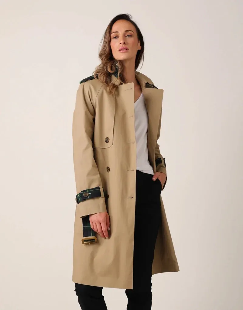 The blair trench - fawn / gordon tartan
