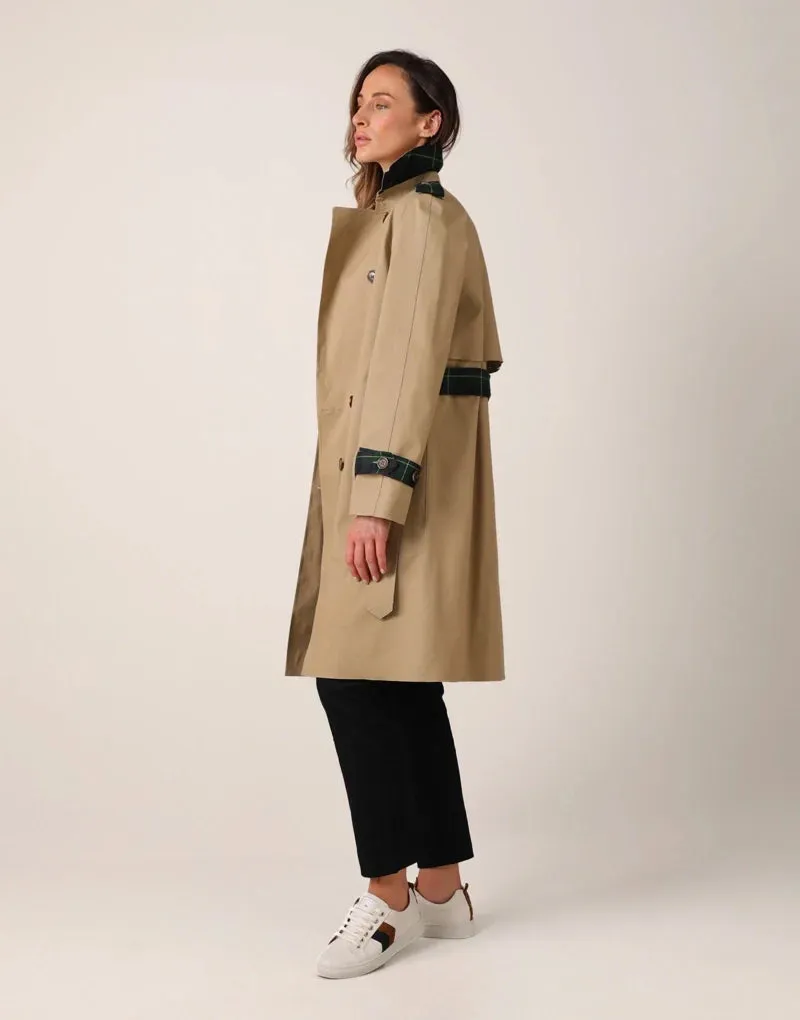 The blair trench - fawn / gordon tartan
