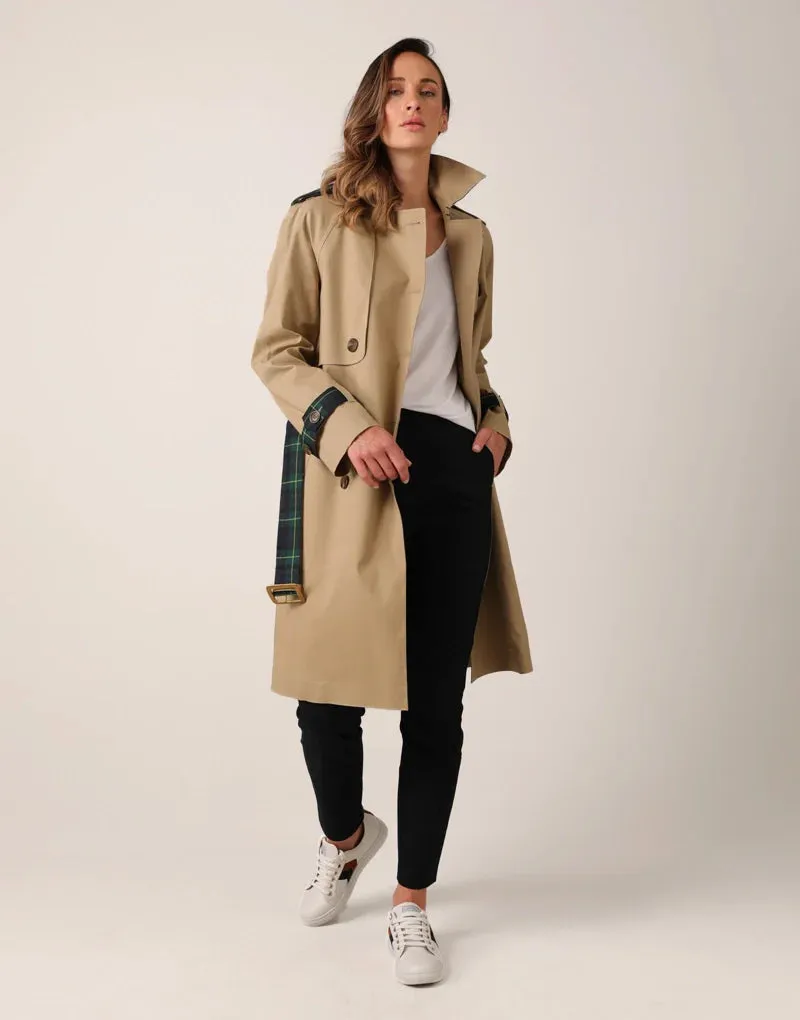 The blair trench - fawn / gordon tartan