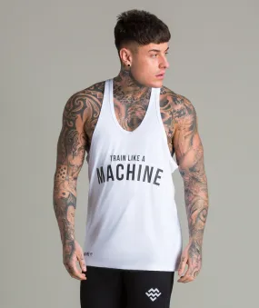 Train Like A Machine Tech Stringer Vest (White)