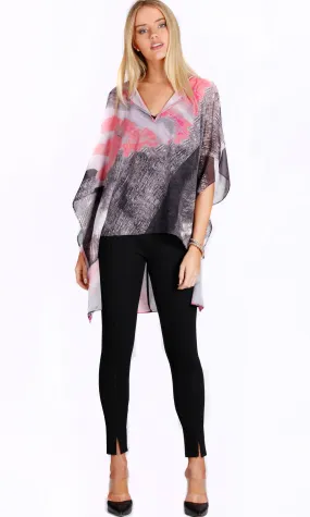 VS7326-1NC Graphic Print Kaftan High Low Top (Pack)