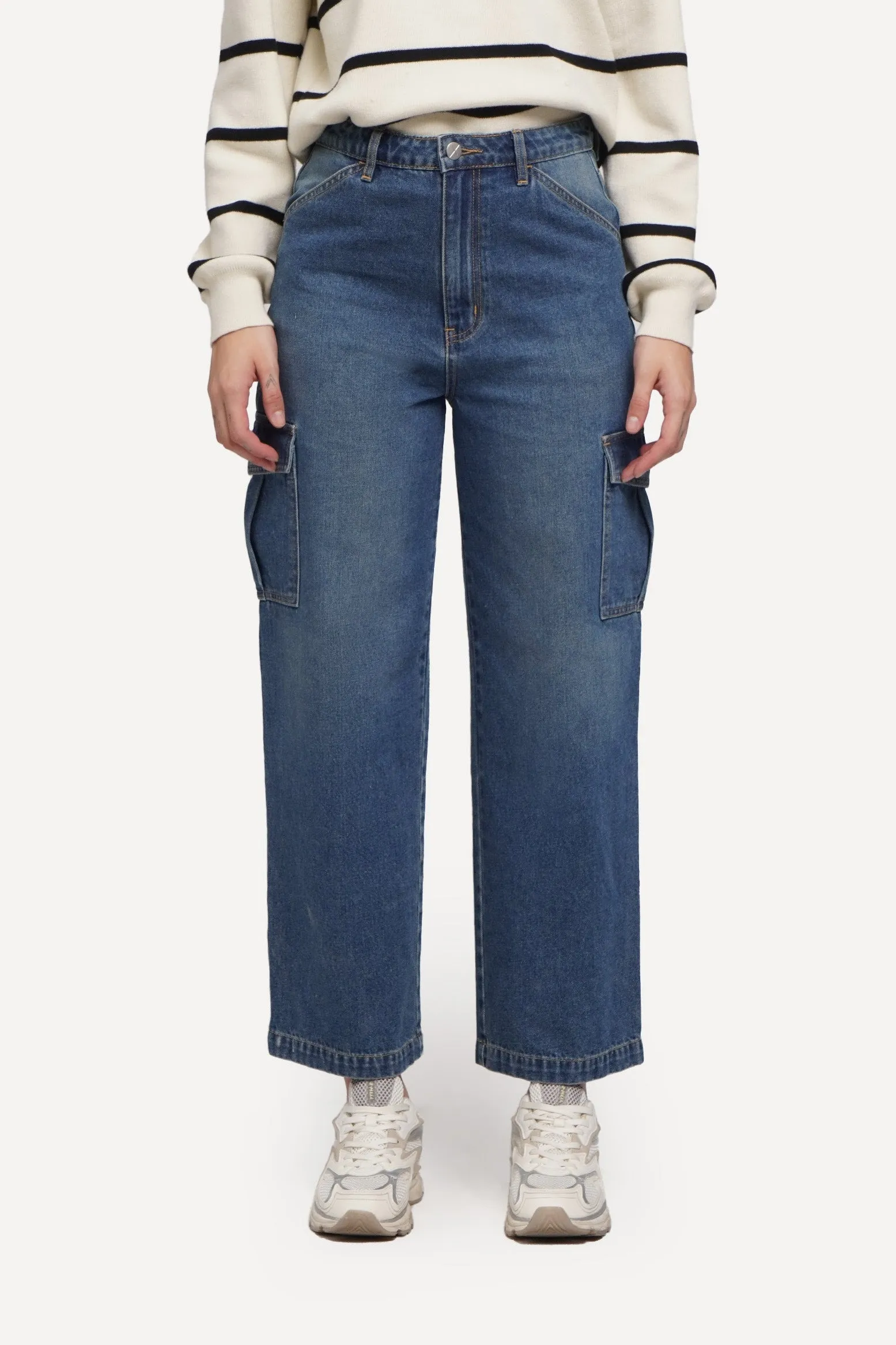 Washed Cargo Jeans