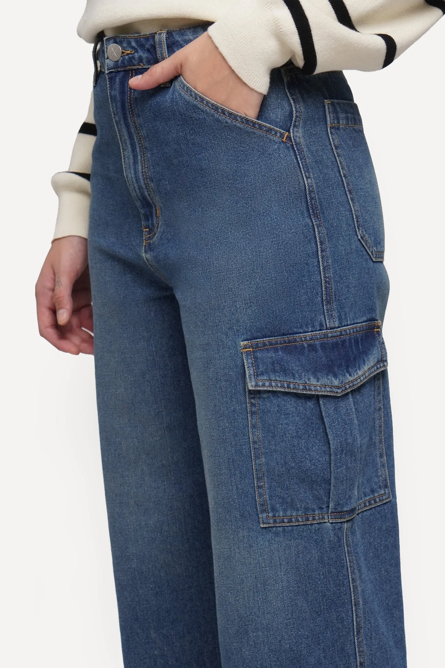 Washed Cargo Jeans