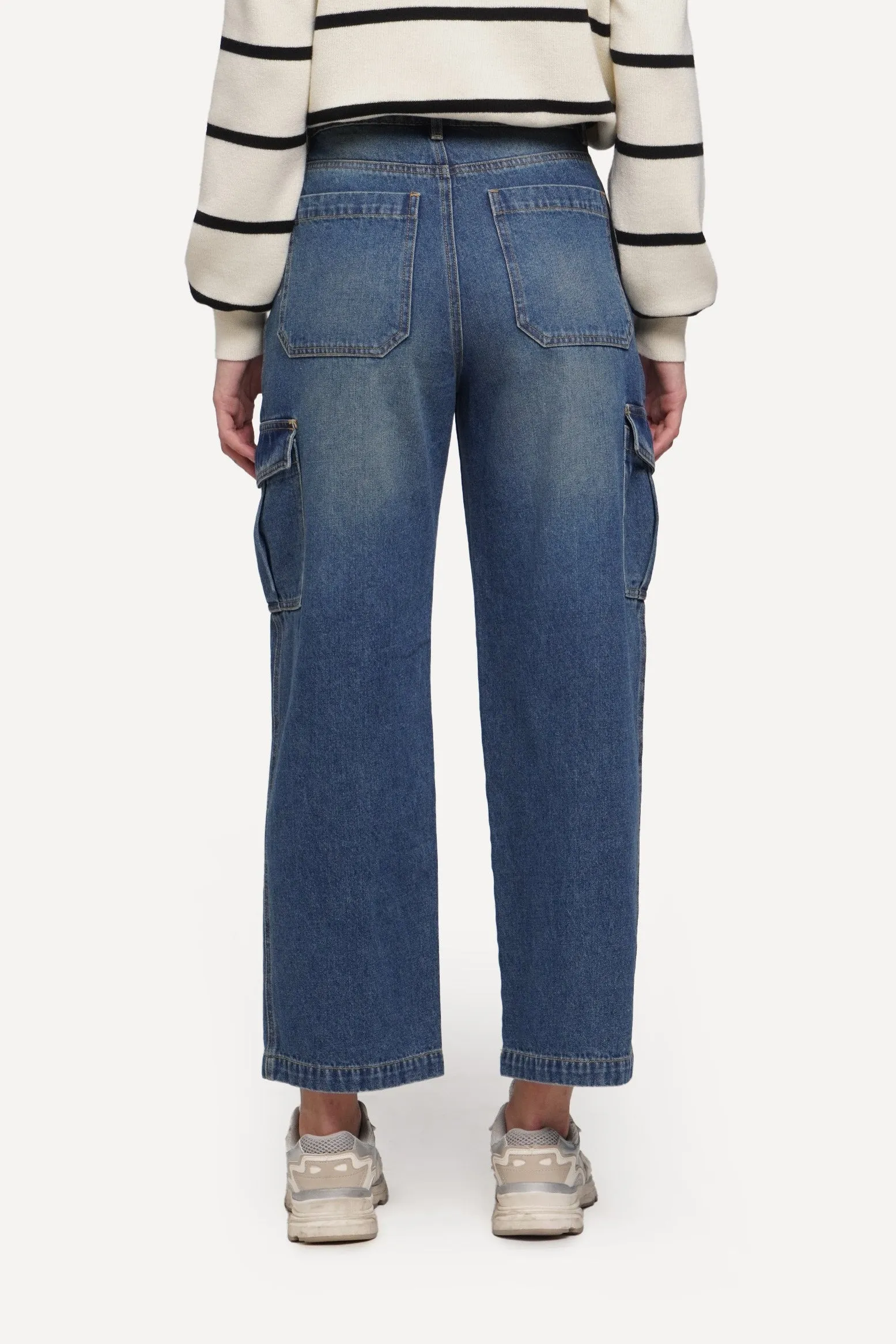 Washed Cargo Jeans