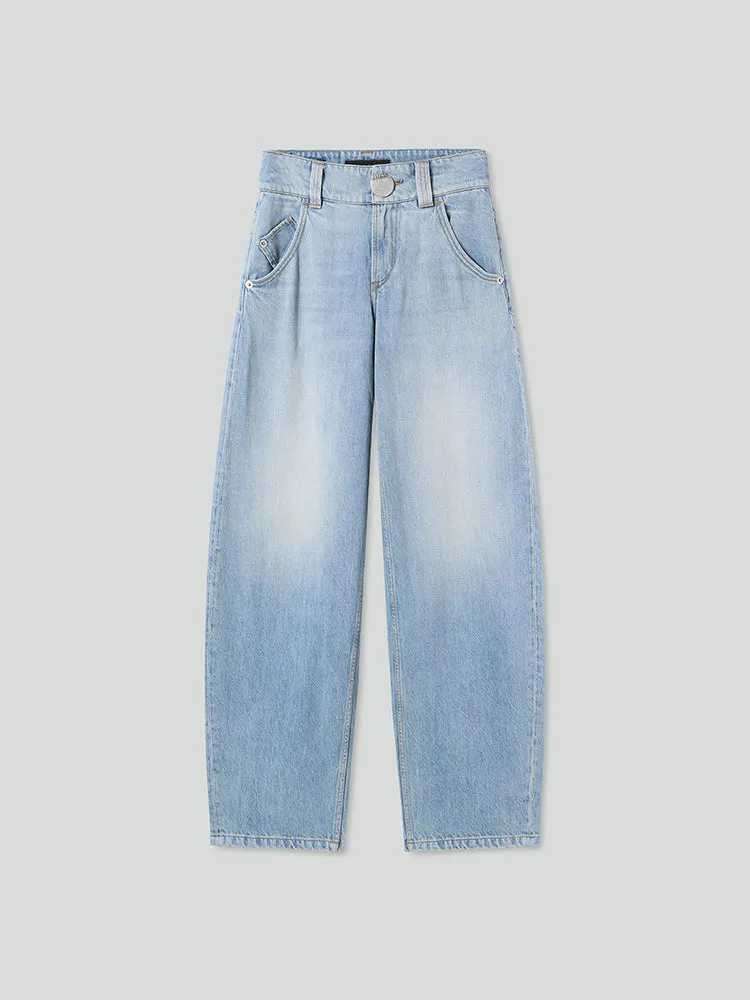 Washed Low Rise Jeans