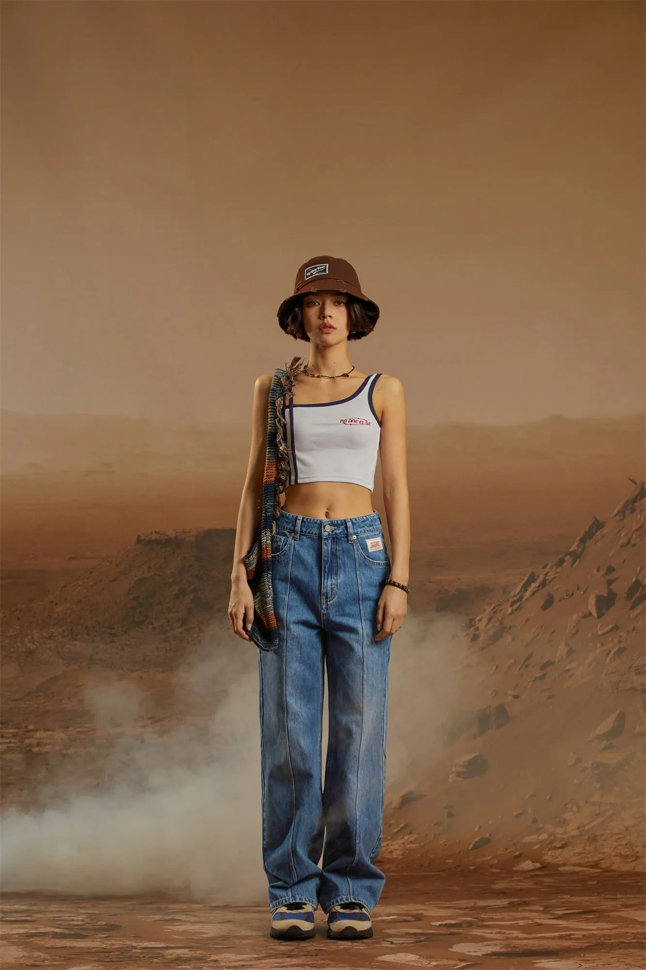 Washed Wide Line Denim Jeans