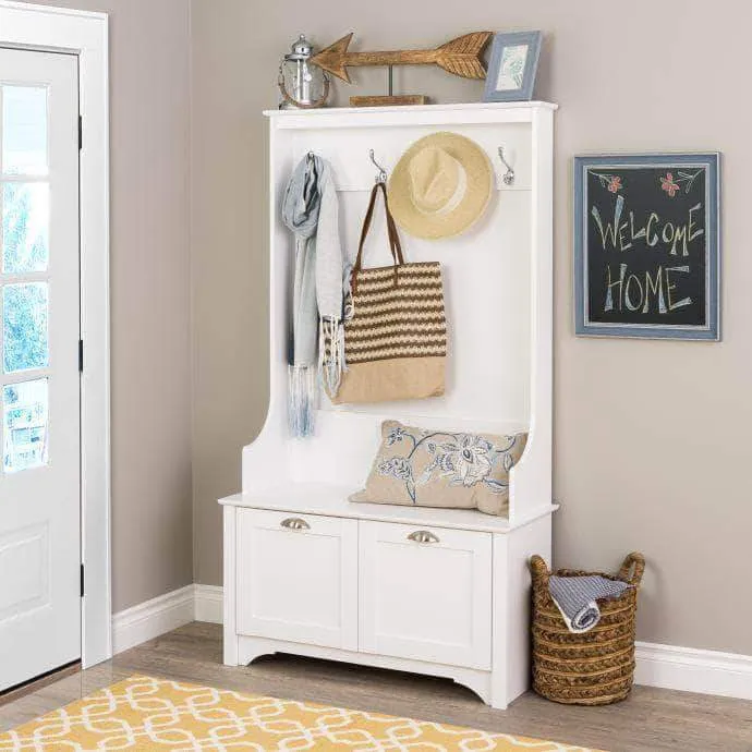 Wide Hall Tree with Shaker Doors - Multiple Options Available